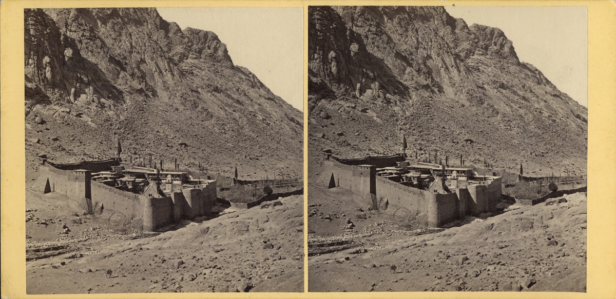 Stereobild av ökenstad vid foten av Sinai (Hoerb).