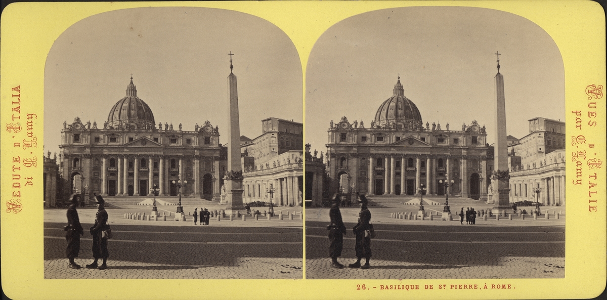 Stereobild. "Basilique de St. Pierre, a Rome".
