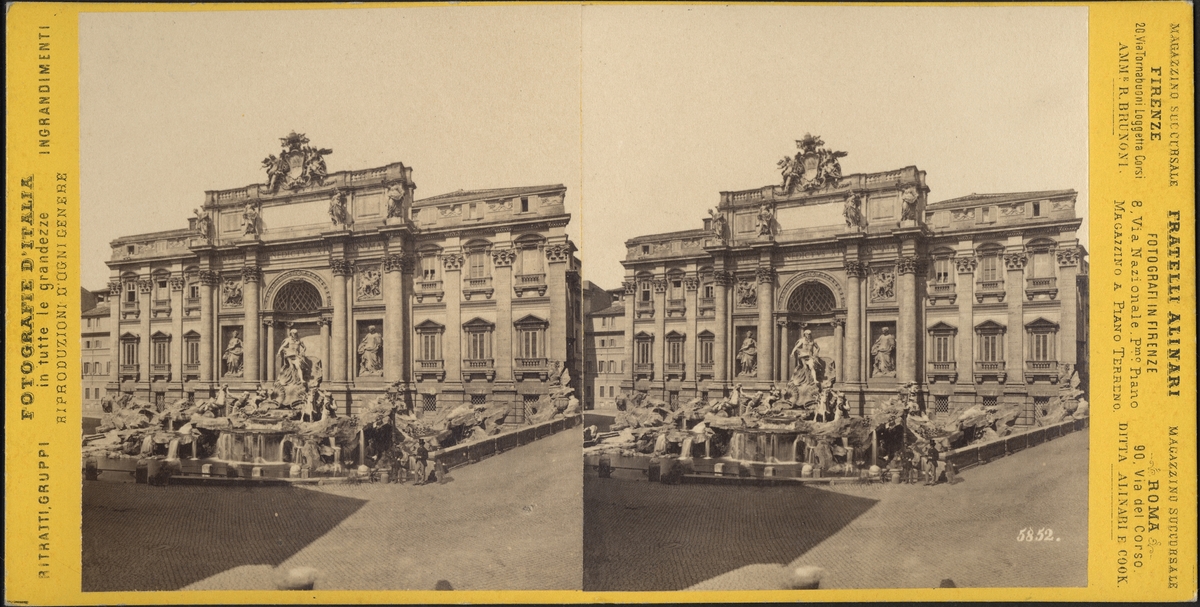 Stereobild av palats, okänd plats. Möjligen i Italien.