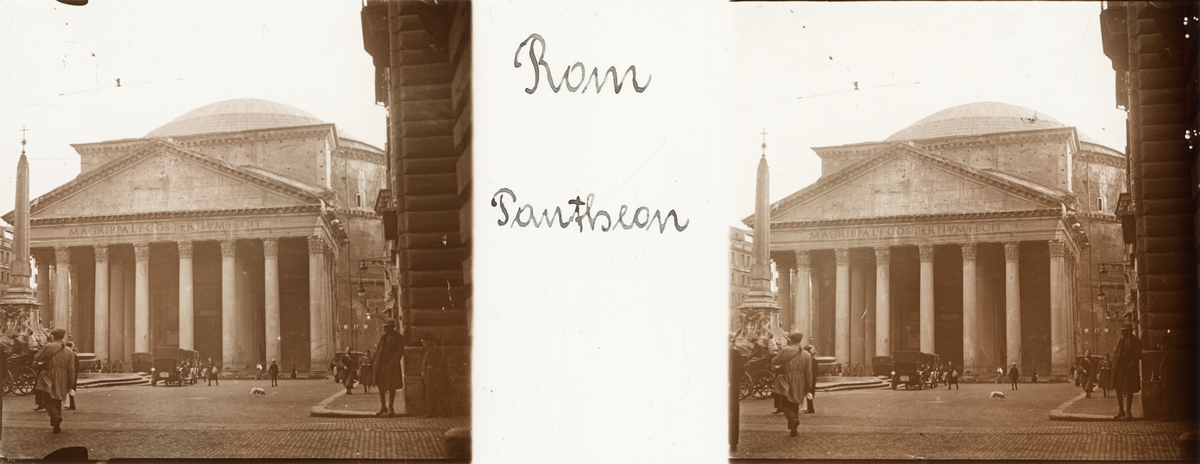 Stereobild av Pantheon, Rom.