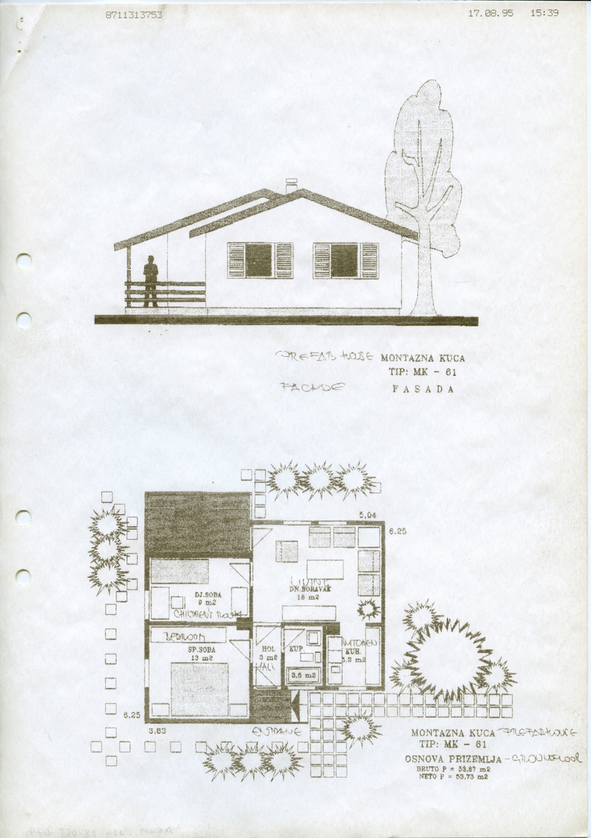 Typhus, bostadsgrupp
SIDA Housing
Korrespondens, ritningar av konstruktionssystemet