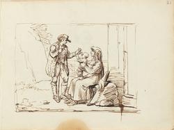 Gjeter leker med barn [Tegning]