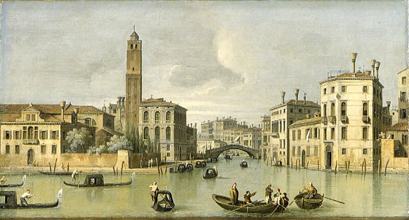 San Geremia och Cannaregio. Tidigare: Utsikt i Venedig, Canal Grande