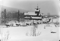 Uvdal kirke
Stort hestefølge ved kirken