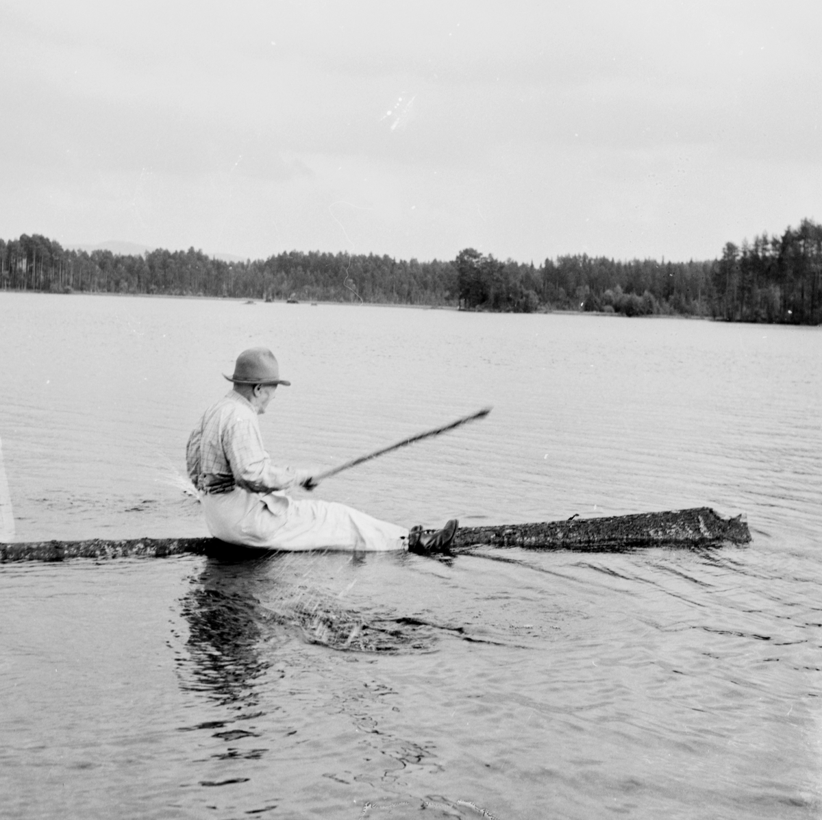 Nitahå-Jussi på tømmerstokken