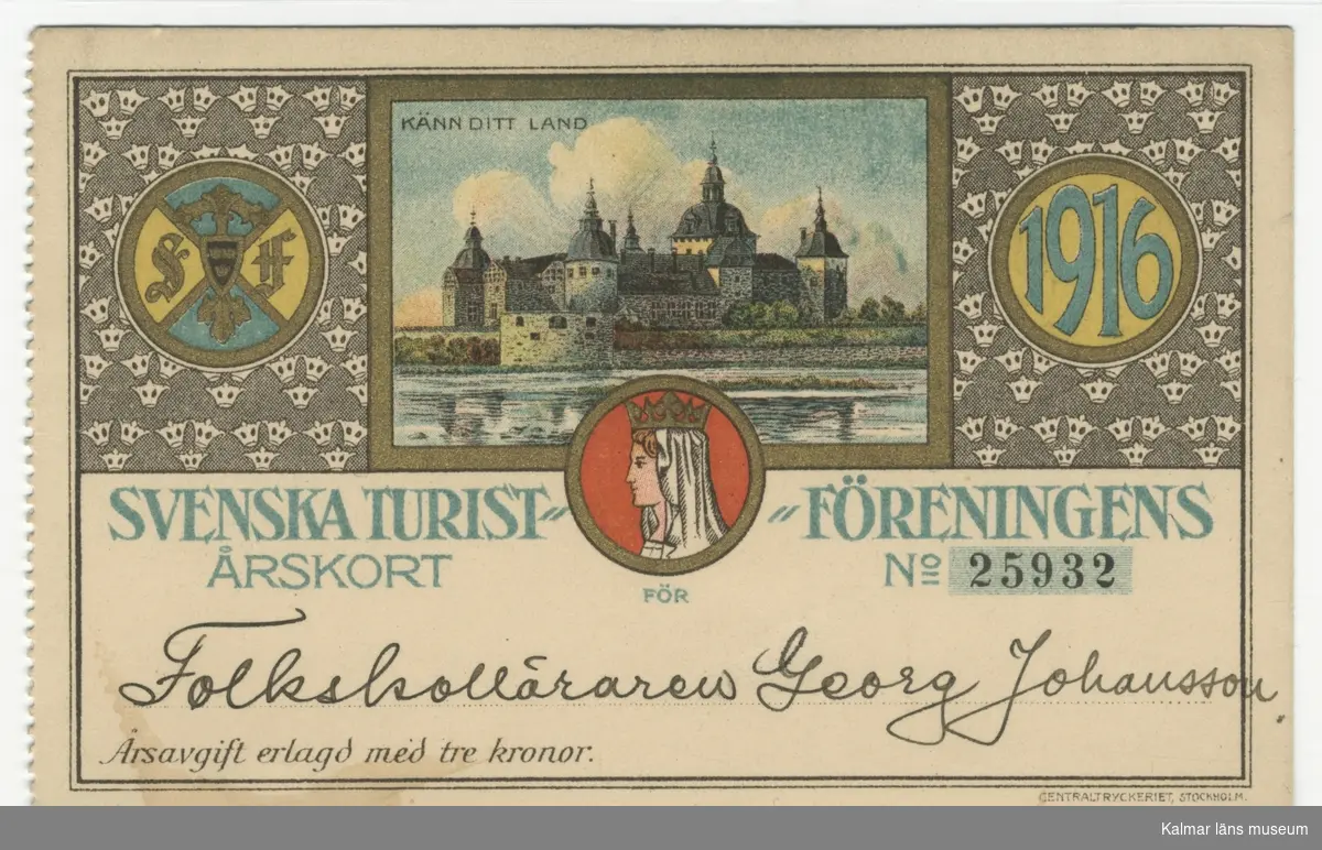 Tecknad bild av Kalmar slott.