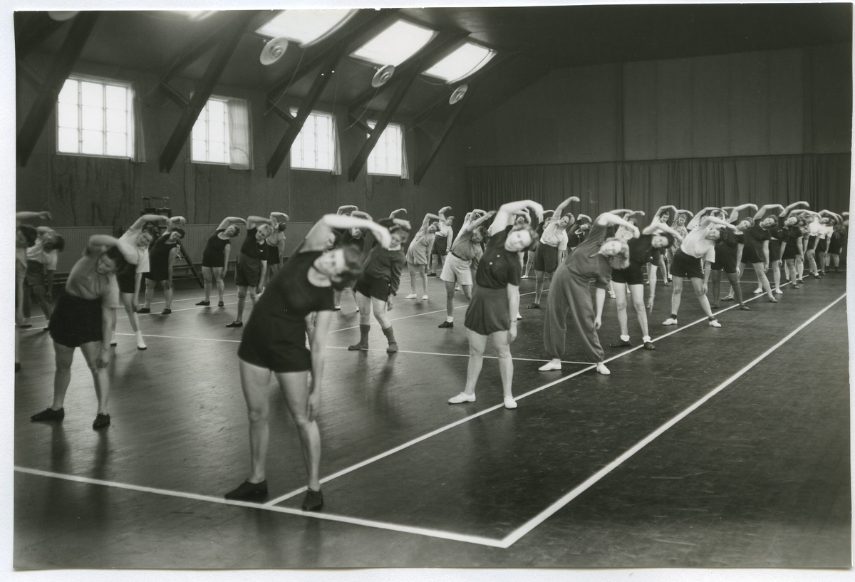 Tullskolans [Tullbroskolans] gymnastiksal på 1940-talet.