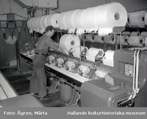 Textilindustri. Malmö Yllefabrik AB. Interiörbilder.