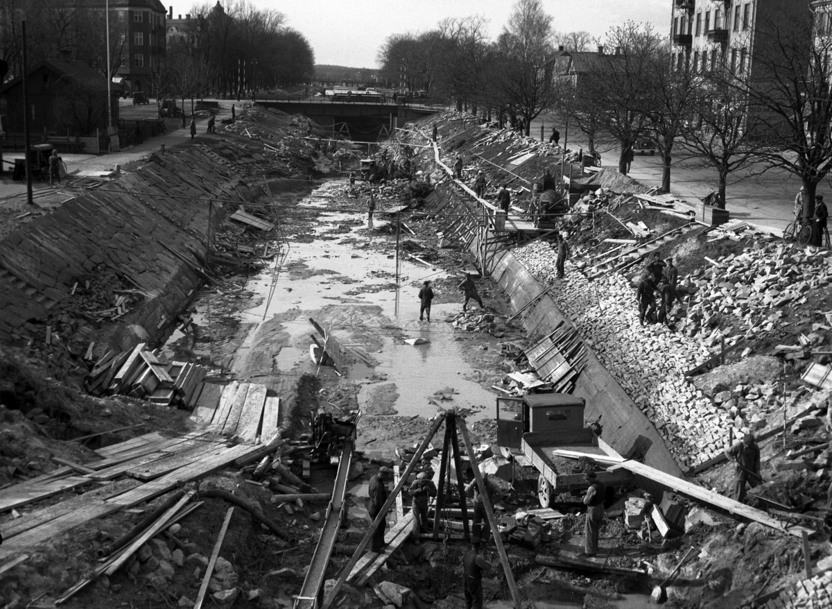 Renovering av pråmkanalen år 1935.