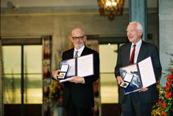 Nobels Fredspris 1995..Dr Joseph Rotblat og dr Francesco Cal
