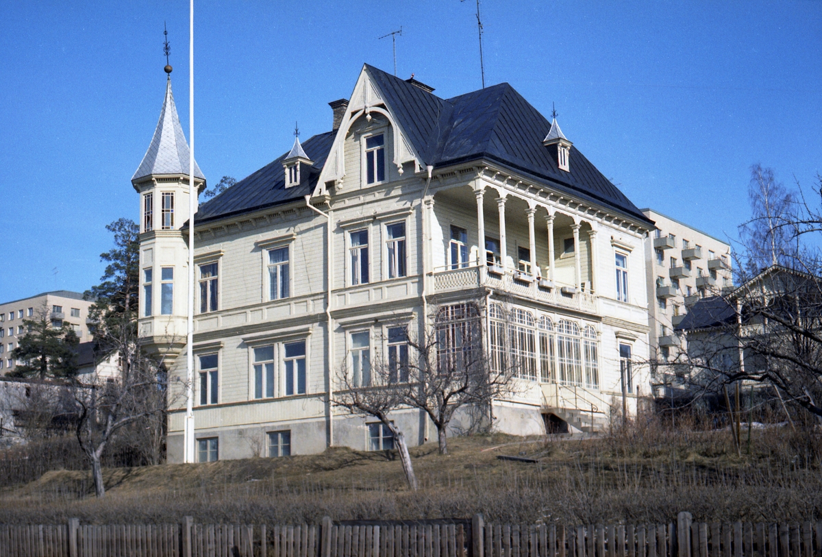 Bildsvit tagen v&aring;rvintern 1972 i Arvika. Styck&aring;sgatan