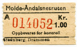 Bussbillett..Molde - Åndalsnesruten.