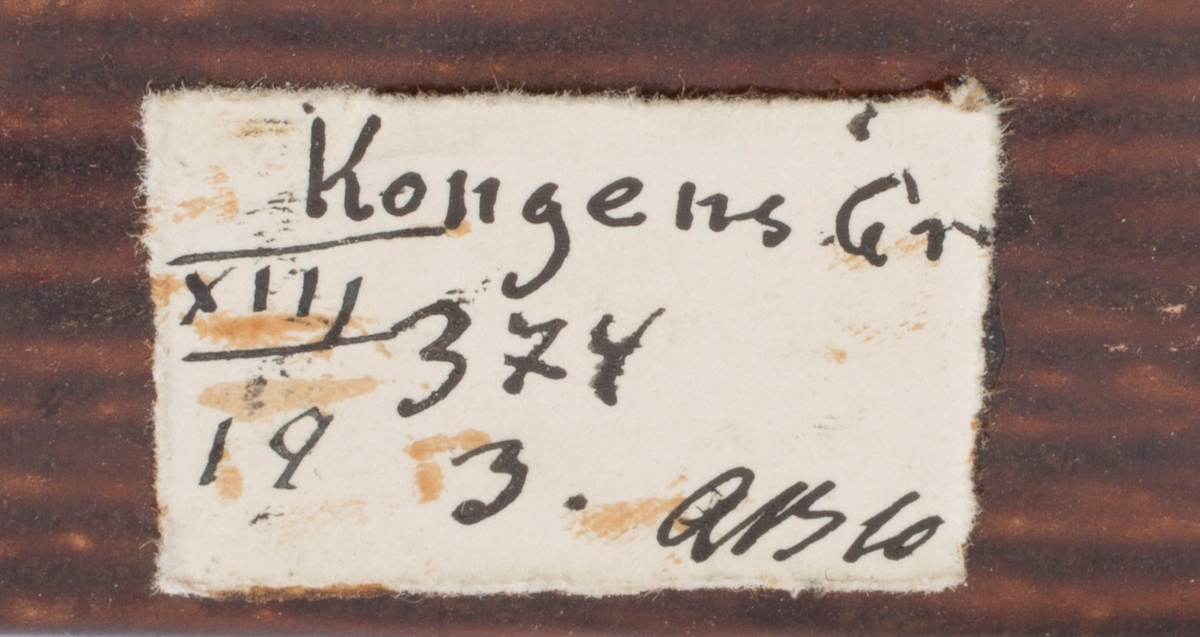 To prøver
Etikett på eske:
Kongens Gr. XIII 19
374
3.
AB 10
(Arne Bugge?)