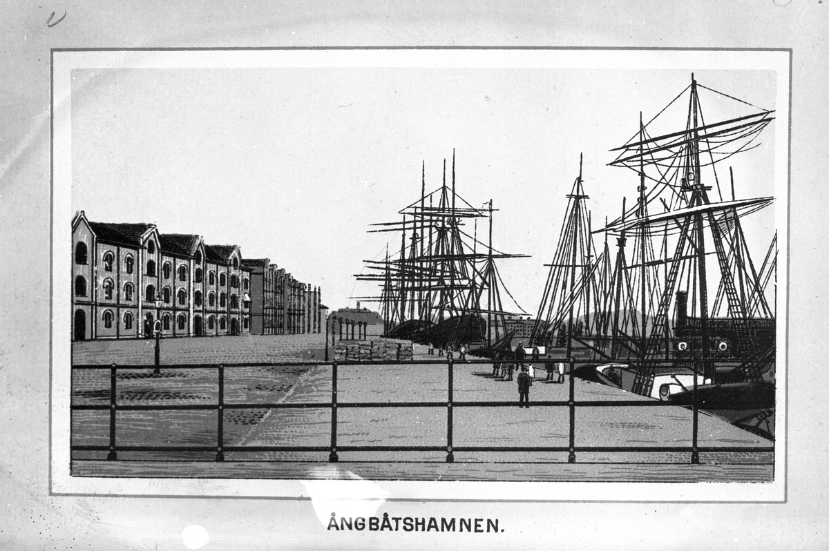 "Ångbåtshamnen", efter foto av Fredrik Renard.