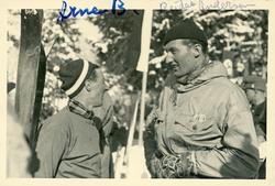 Birger Ruud og Reidar Andersen under utforrenn i Garmisch