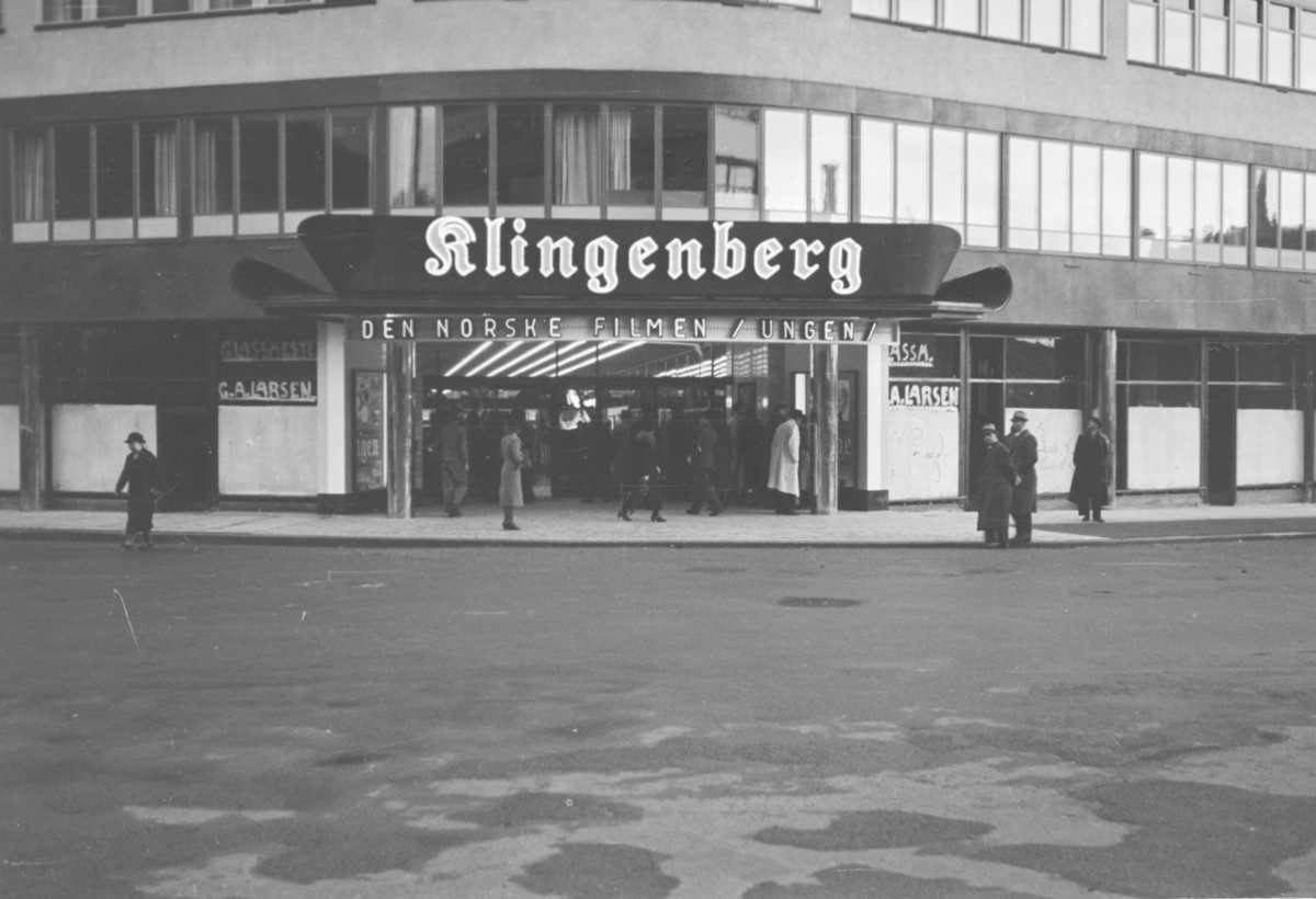 Fra åpningen av Klingenberg kino 6. oktober 1938. Åpningsfilmen var den norske filmen Ungen.