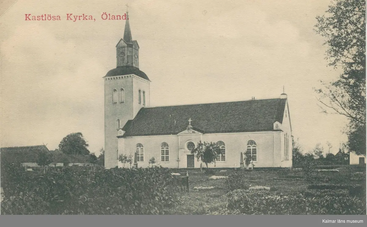 Kastlösa kyrka., vykort.