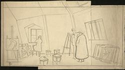 Kunstnere i atelier, Christian Krohg [illustrasjon]