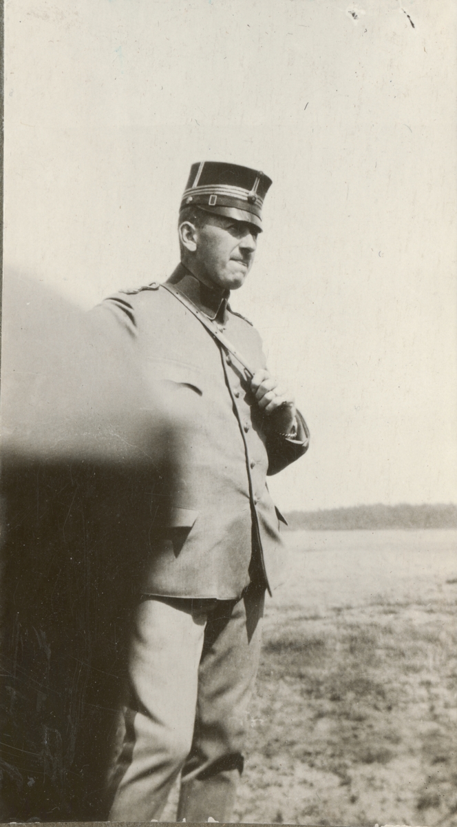 Porträtt av soldat vid officerskursen 1916-1917 på Militärhögskolan  Karlberg.