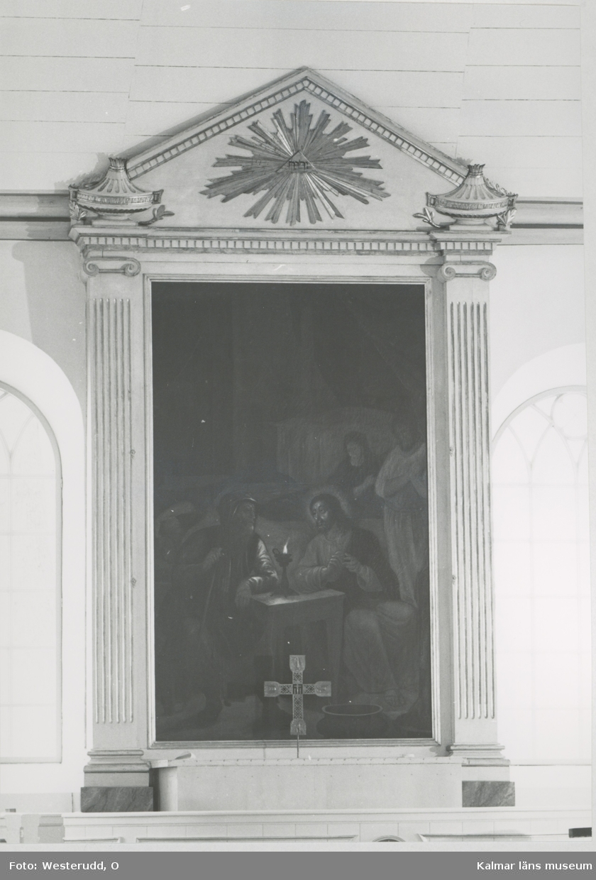Odensvi kyrka, altaruppsatsen efter konservering och restaurering.