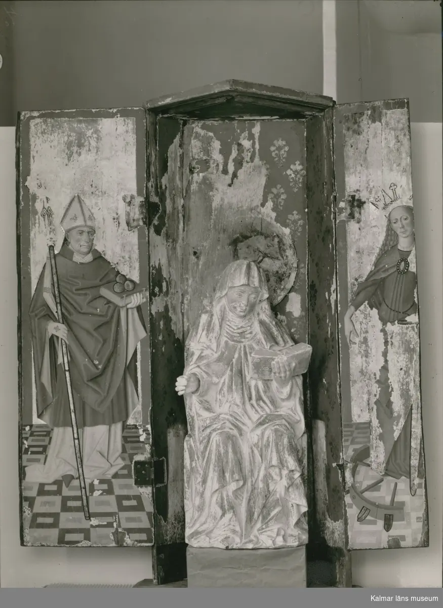 Triptyk med den heliga Birgitta från Kråksmåla kyrka.