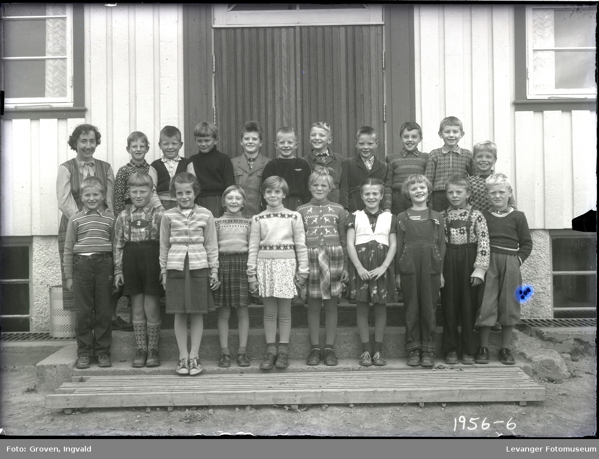Skolebilde fra folkeskole,  Mule skole 1955-1956.