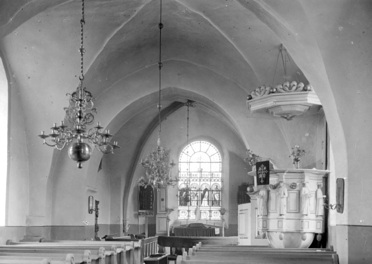Västergötland. 
Södra Ving sn. 
Kyrkan, interiör.