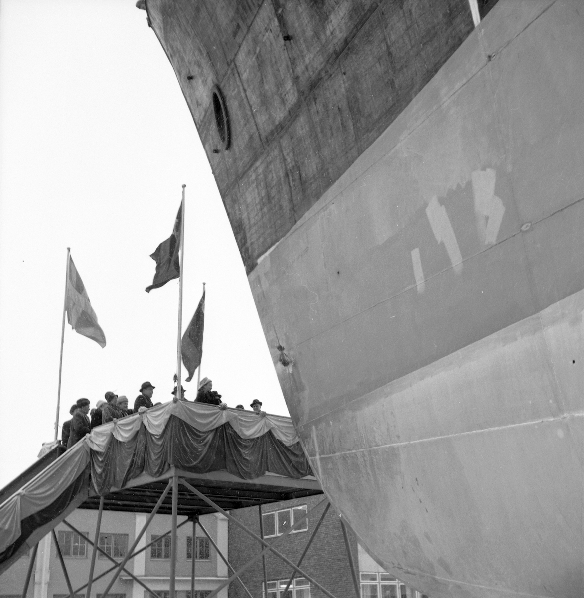 Den 15 januari 1962. Gävle Varv. Sjösättning.





