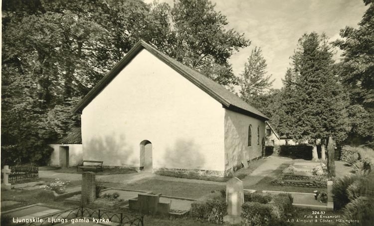 Enligt Bengt Lundins noteringar: "Ljungs gamla kyrka. Putsad gavel".