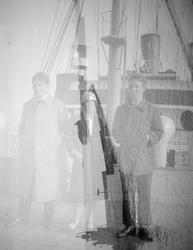 Karen, Pål og Ivar Kluften ombord i en båt, antagelig Københ