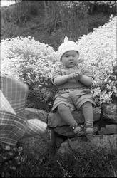 Kjell Røisli, nesten ett år. Serie på 6 bilder fra hagen hje