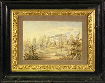 Enl. Liggaren: "Akvarell: Vy av Degeberg, troligtvis på 1850-talet, svart o. förgylld ram. Målad av Annie Nonnen."

C.Å.81/54:14