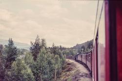 Ombord i dagtoget fra Oslo Ø til Trondheim over Røros. Bilde