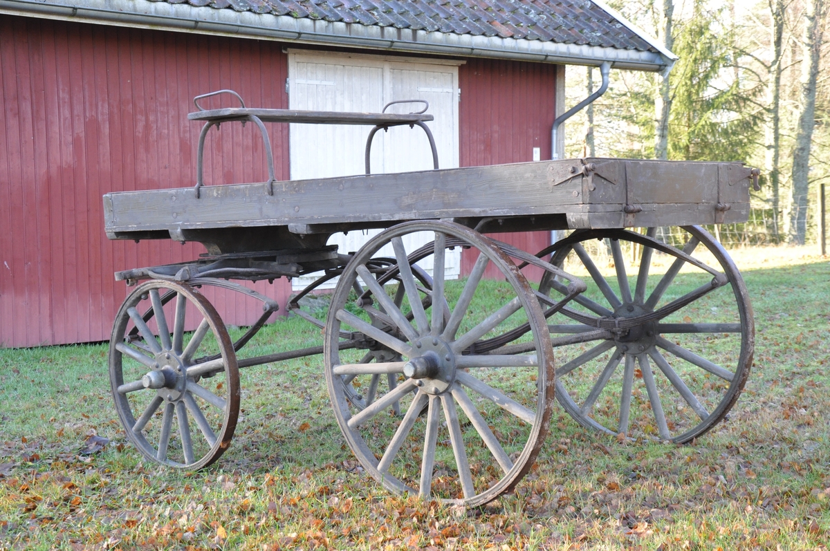 4-hjuls hestevogn for varetransport.