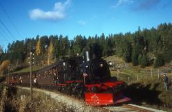 Norsk Jernbaneklubbs tog på Krøderbanen, trukket av damploko