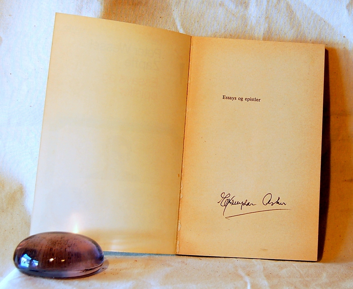 2 eks. av boken (A og B)
Trykt visittkort fra forlaget ligger inni boken (A)