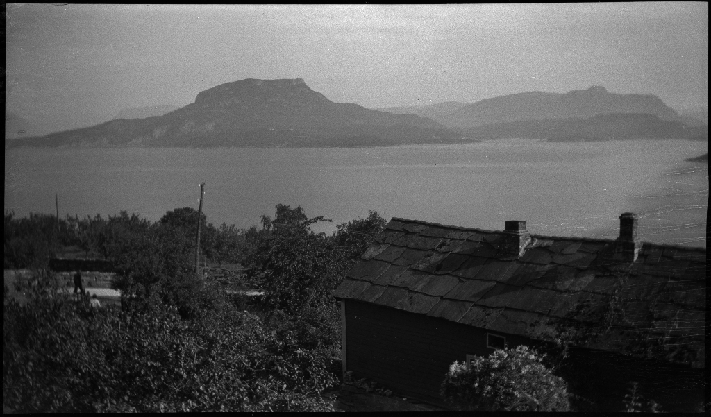 Tur på Halsnøy og Randøy med Lindtner, Arne Johannessen og en gutt til. Det er bilder av bygdene og landskapet, kyr, høns og guttene som går på småveier og sitter i en liten robåt.