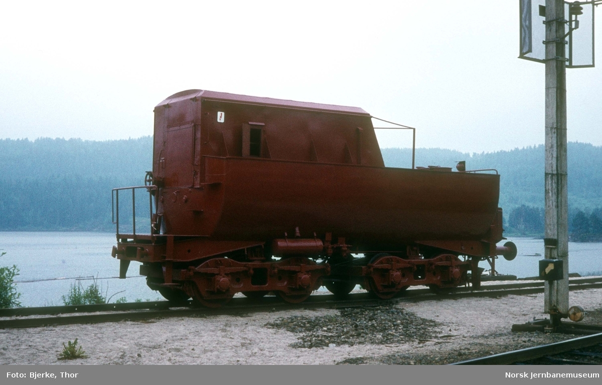 Vannvogn, gammel tender fra damplokomotiv type 63a, på Nelaug stasjon