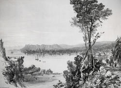 Oslo sett fra Ekeberg [Litografi]