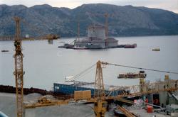 Anleggsområdet til Norwegian Contractors i Jåttåvågen ved St