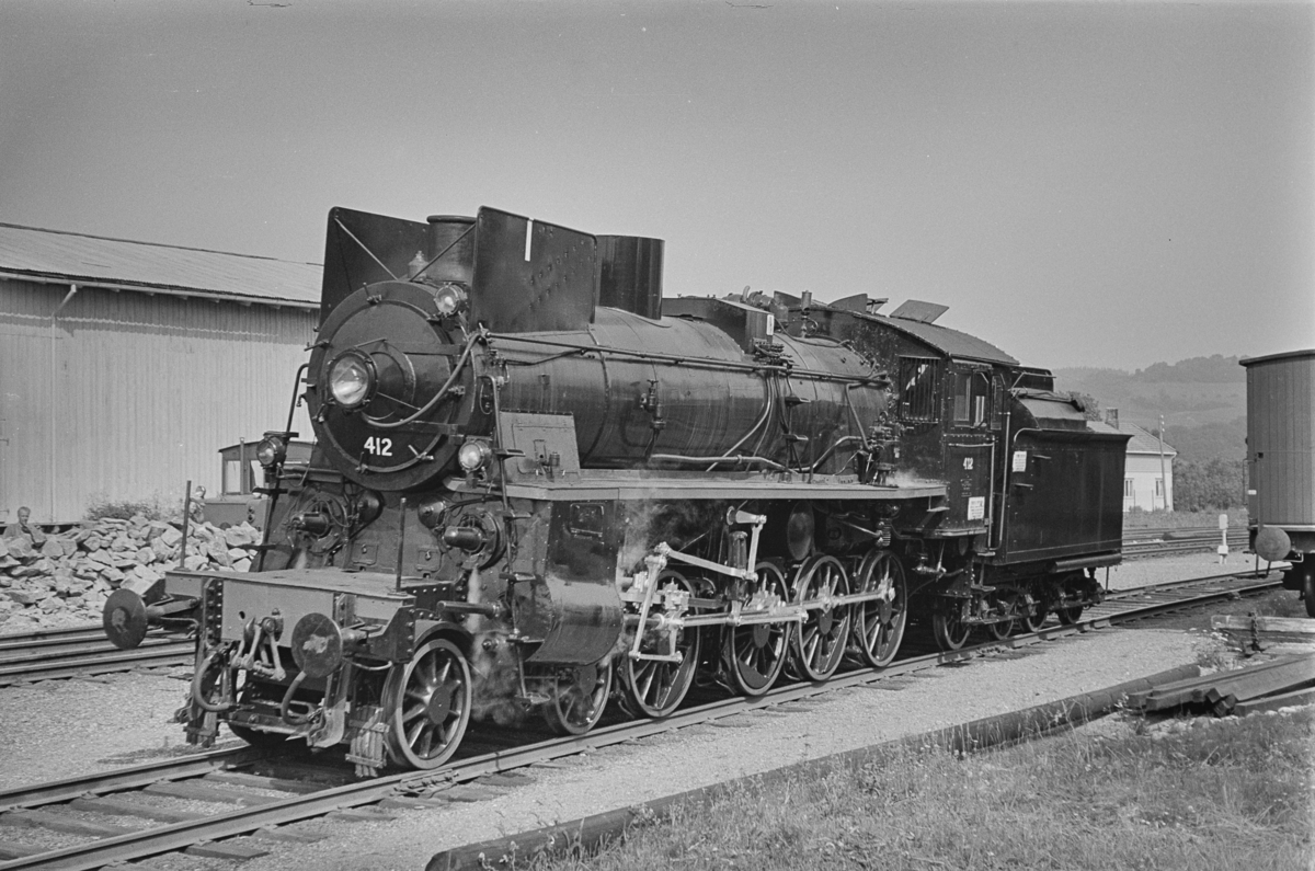 Damplokomotiv type 26c nr. 412 på prøvetur til Melhus etter hovedrevisjon.