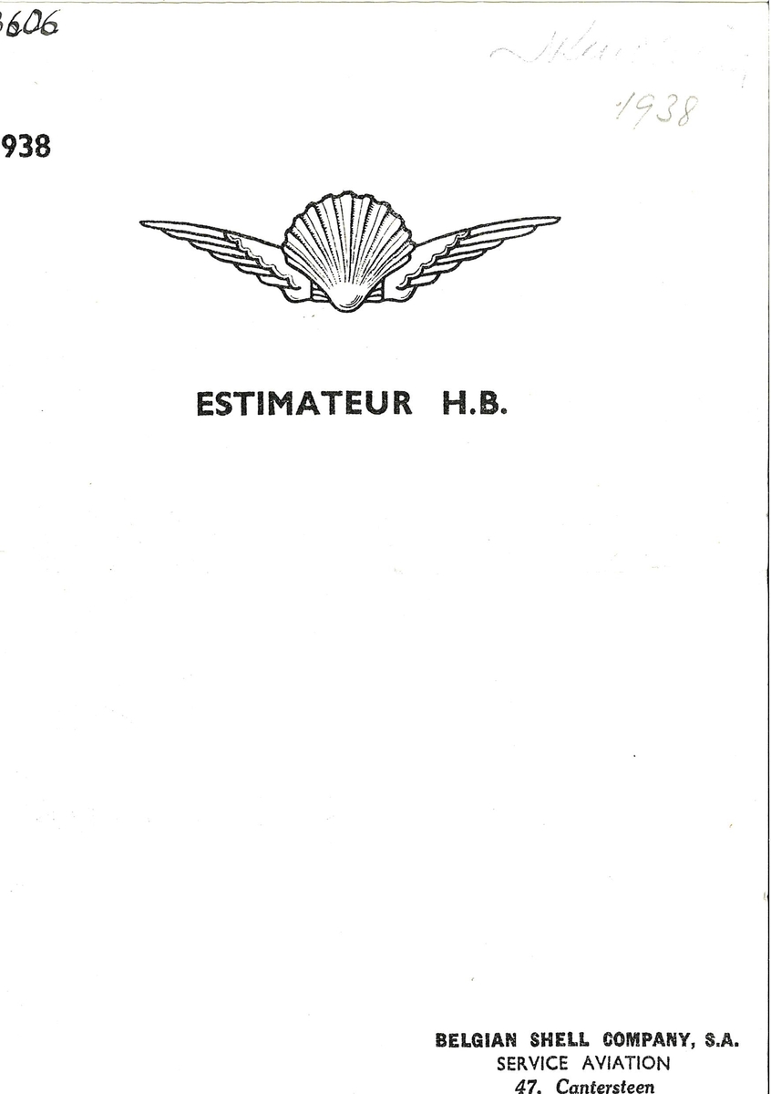 Instruktion "Etimateur H.B.". tillhörande Nils Kindberg.