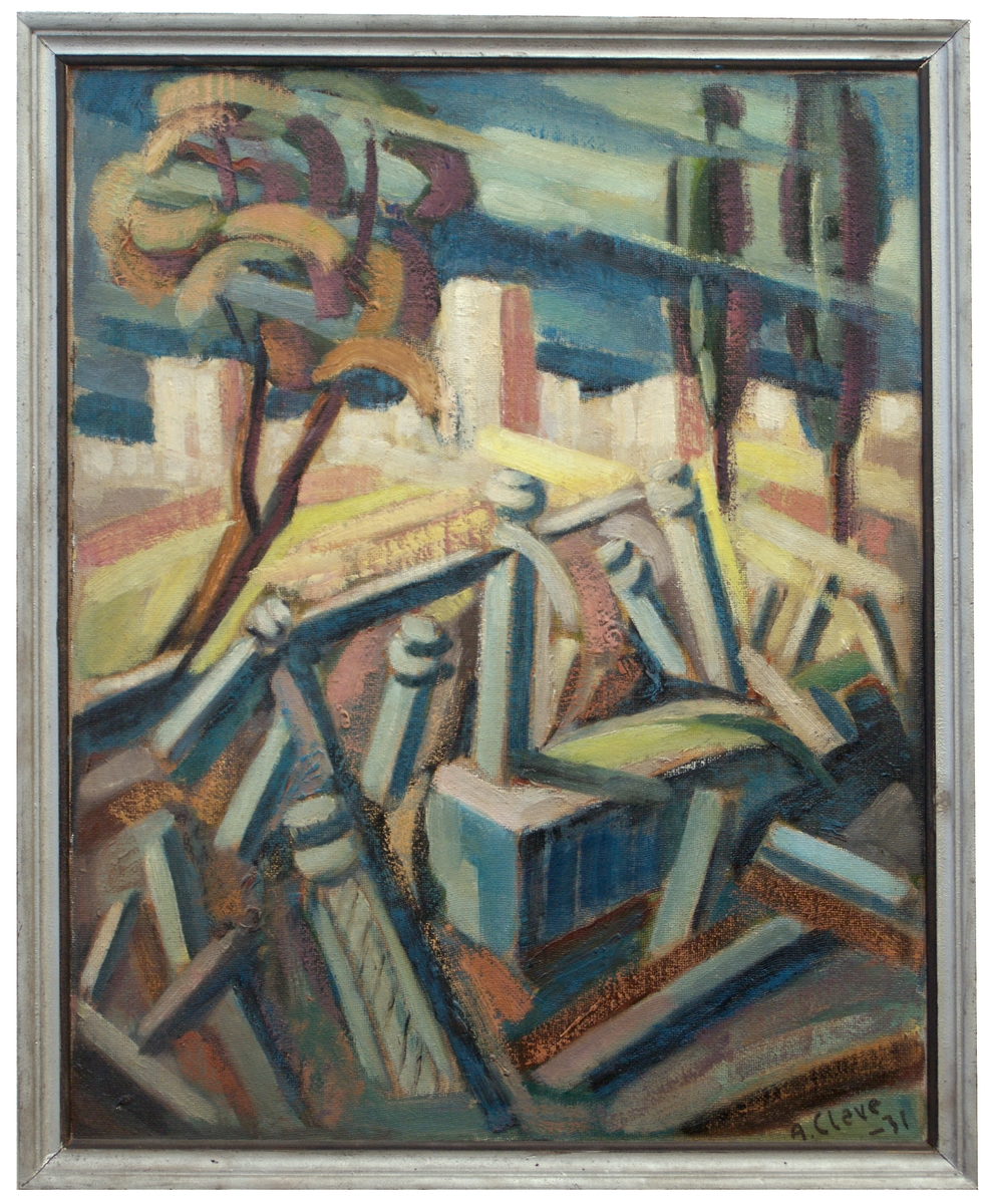 Olja på pannå, "Gravplats i Istanbul", målad 1931 av Agnes Cleve-Jonand. Signerad A. Cleve -31.