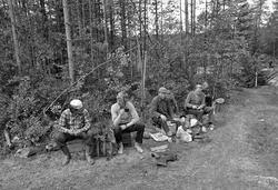 Fem av tømmerfløterne som i 1981 fløtet tømmer i elva Søndre
