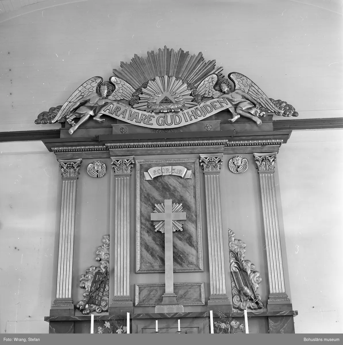 Text till bilden: "Krokstads kyrka. Altaruppsats från kyrkans tillkomsttid".