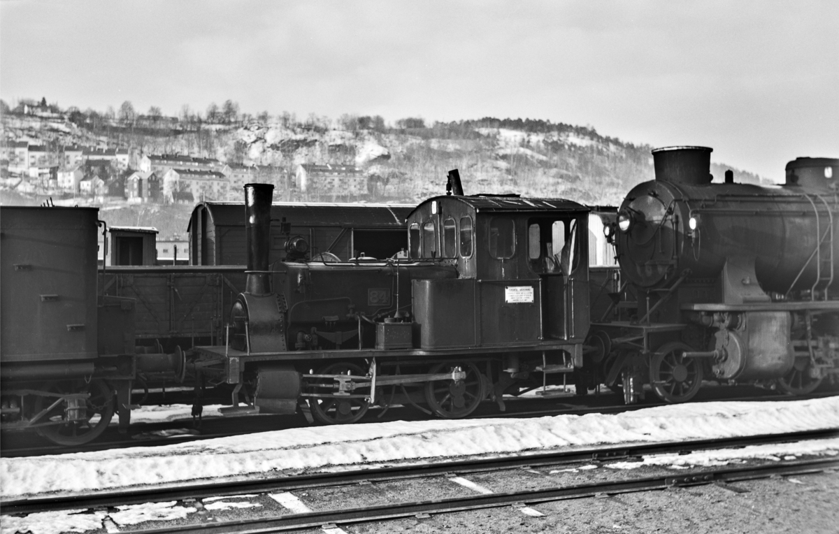 Hensatt damplokomotiv type 7a nr. 84 i Lodalen i Oslo.