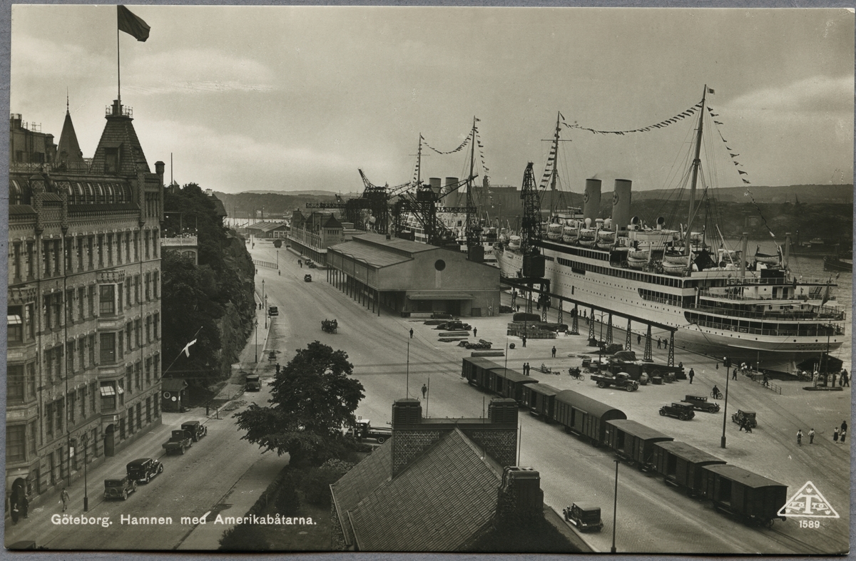 Amerikabåtarna vid Göteborgs hamn.