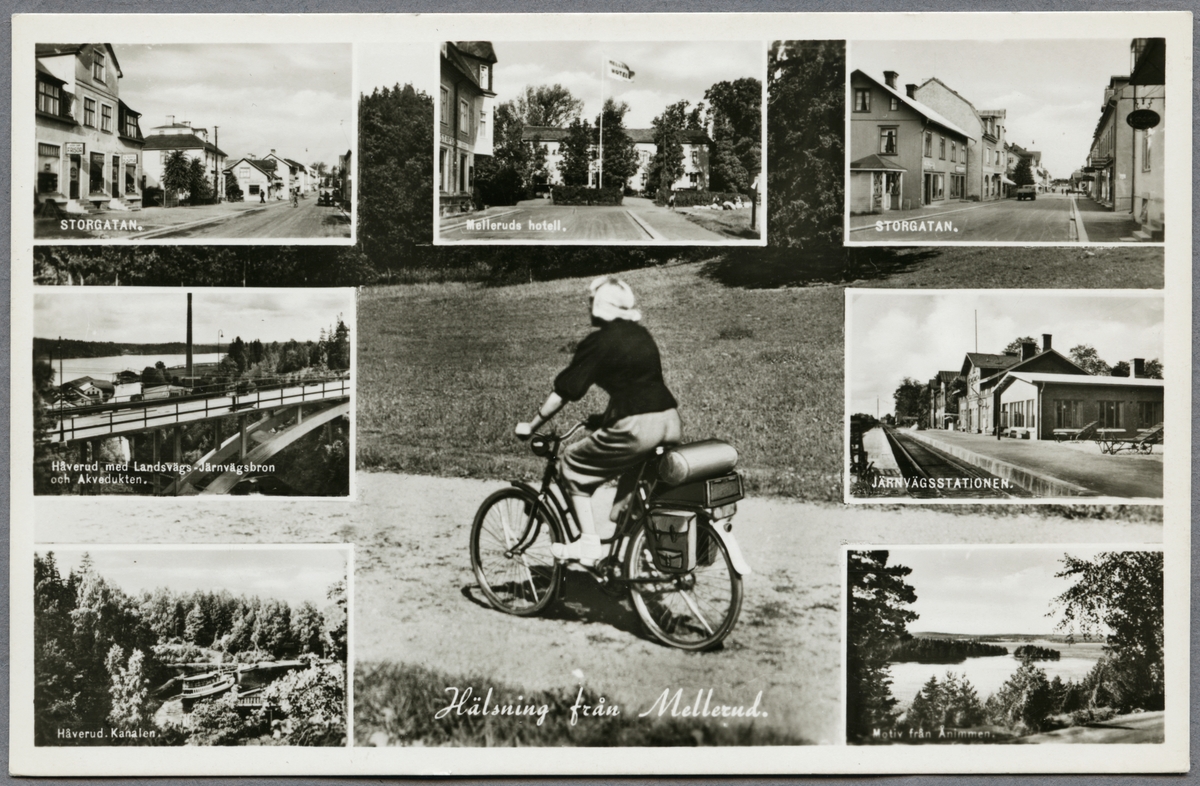Bildmotiv från Mellerud. Järnvägsstationen har ännu inte blivit elektrifierad, vilket skedde 1939-01-20.