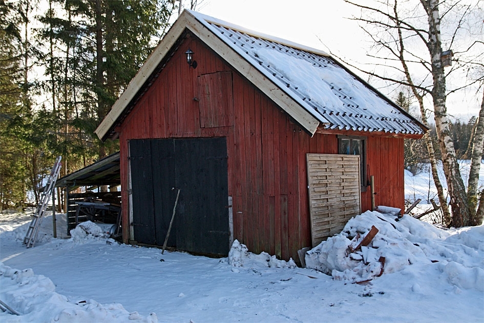 Restaurering av överloppsbyggnad, vagnskjul, efter, Björknäs, Börstils socken, Uppland 2011