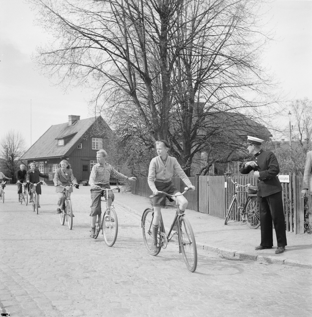 Trafiksäkerhetskampanj, trafikveckan, Uppsala, maj 1949